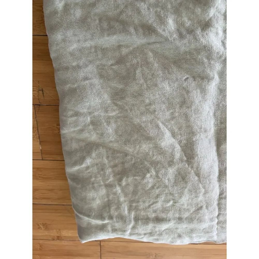 H&M HOME 100% Linen Duvet Cover Queen 88x92” Sage Green